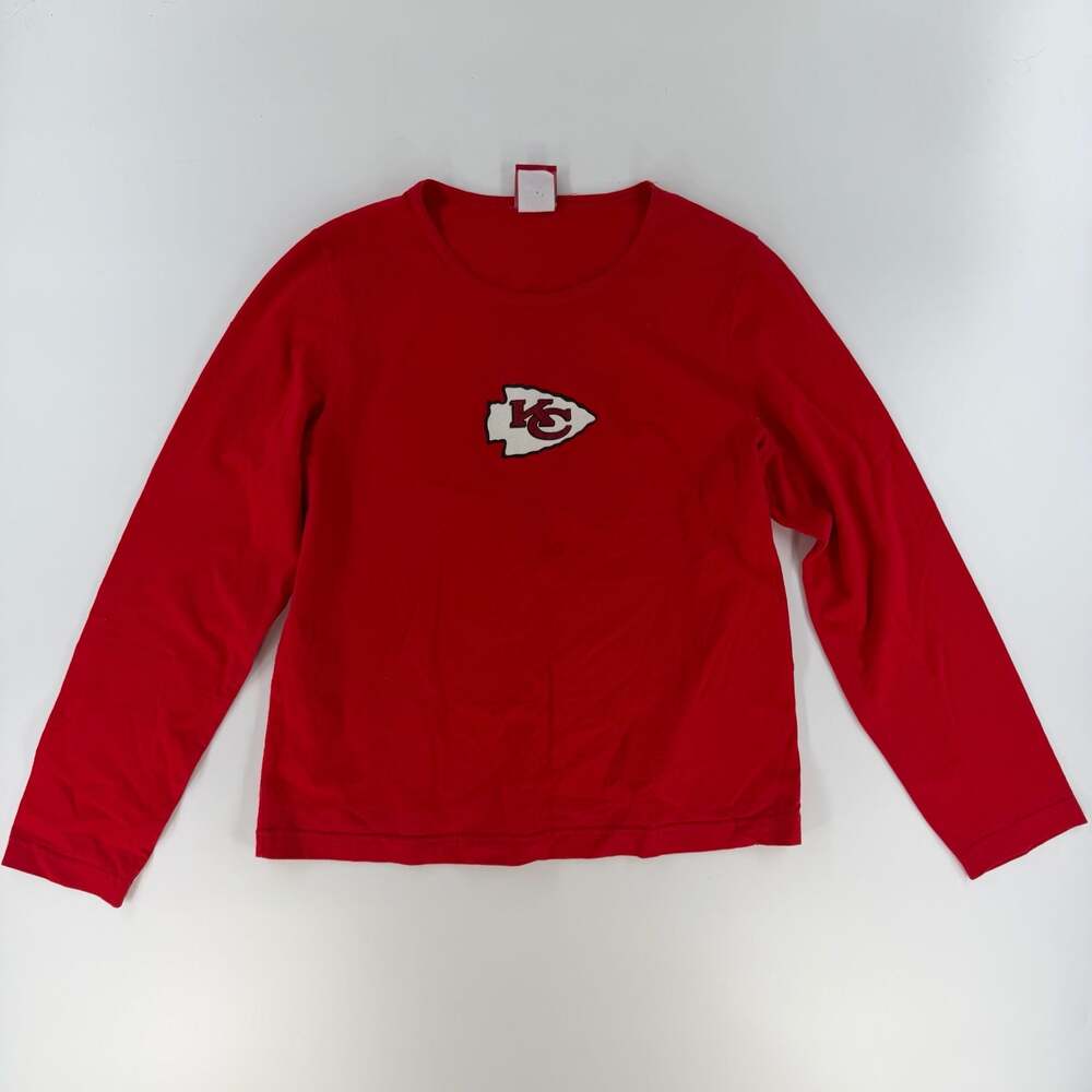 0836 XL Women’s NFL For Her Kansas City Chiefs Long Sleeve Graphic T-Shirt